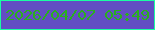 文字の大きさ：1、枠の色：1afea2、背景の色：624ec3、文字の色：2aaf1e 無料ブログパーツのブログ時計