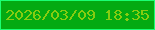 文字の大きさ：2、枠の色：1aff73、背景の色：04aa11、文字の色：87cc11 無料ブログパーツのブログ時計