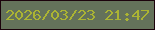 文字の大きさ：1、枠の色：1b020b、背景の色：64725a、文字の色：abb433 無料ブログパーツのブログ時計