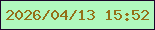 文字の大きさ：4、枠の色：1b032a、背景の色：b0f8bd、文字の色：947018 無料ブログパーツのブログ時計