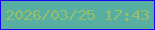 文字の大きさ：5、枠の色：1b03f7、背景の色：56afa0、文字の色：98be6b 無料ブログパーツのブログ時計