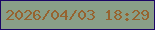 文字の大きさ：4、枠の色：1b0566、背景の色：899f88、文字の色：96632f 無料ブログパーツのブログ時計