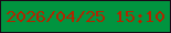 文字の大きさ：3、枠の色：1b0717、背景の色：01943f、文字の色：ae2600 無料ブログパーツのブログ時計