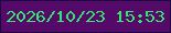 文字の大きさ：3、枠の色：1b0941、背景の色：550968、文字の色：38e372 無料ブログパーツのブログ時計