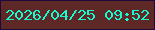 文字の大きさ：1、枠の色：1b0a3b、背景の色：5e2826、文字の色：18fbd0 無料ブログパーツのブログ時計