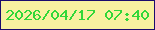 文字の大きさ：3、枠の色：1b0a6d、背景の色：f8f0a0、文字の色：31d738 無料ブログパーツのブログ時計