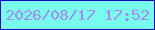 文字の大きさ：2、枠の色：1b0ab7、背景の色：78fced、文字の色：a48eed 無料ブログパーツのブログ時計