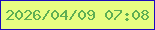 文字の大きさ：3、枠の色：1b0abf、背景の色：e7fd82、文字の色：5eae53 無料ブログパーツのブログ時計