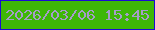 文字の大きさ：3、枠の色：1b0ad4、背景の色：3eb707、文字の色：a59dc9 無料ブログパーツのブログ時計