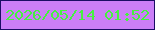 文字の大きさ：4、枠の色：1b0d65、背景の色：cb7ef7、文字の色：46f040 無料ブログパーツのブログ時計
