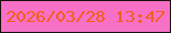 文字の大きさ：3、枠の色：1b0e0c、背景の色：f671c6、文字の色：f25e1a 無料ブログパーツのブログ時計