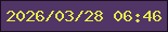 文字の大きさ：3、枠の色：1b0f20、背景の色：503566、文字の色：e4e94d 無料ブログパーツのブログ時計