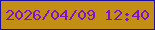 文字の大きさ：4、枠の色：1b0fa6、背景の色：c28f14、文字の色：7d12cf 無料ブログパーツのブログ時計