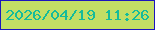 文字の大きさ：5、枠の色：1b15be、背景の色：c2de65、文字の色：14bb9b 無料ブログパーツのブログ時計