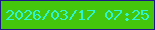 文字の大きさ：4、枠の色：1b1787、背景の色：43c60b、文字の色：2ef4d1 無料ブログパーツのブログ時計