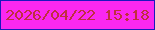 文字の大きさ：4、枠の色：1b18bd、背景の色：fa28f0、文字の色：c02f3f 無料ブログパーツのブログ時計