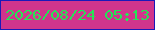 文字の大きさ：2、枠の色：1b19b9、背景の色：d1358c、文字の色：25e556 無料ブログパーツのブログ時計