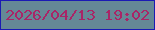 文字の大きさ：5、枠の色：1b1ab4、背景の色：658896、文字の色：a92567 無料ブログパーツのブログ時計