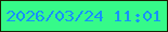 文字の大きさ：3、枠の色：1b1d01、背景の色：36fa89、文字の色：1691fe 無料ブログパーツのブログ時計