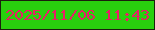 文字の大きさ：2、枠の色：1b200d、背景の色：29d00e、文字の色：e81f66 無料ブログパーツのブログ時計
