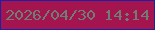 文字の大きさ：1、枠の色：1b20a9、背景の色：a4154f、文字の色：6f7d74 無料ブログパーツのブログ時計