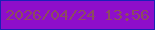 文字の大きさ：3、枠の色：1b20b7、背景の色：8e0eca、文字の色：8c4c5f 無料ブログパーツのブログ時計