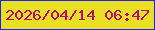 文字の大きさ：5、枠の色：1b21f2、背景の色：e9df23、文字の色：b60b71 無料ブログパーツのブログ時計