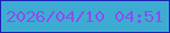 文字の大きさ：4、枠の色：1b22b1、背景の色：3eacd2、文字の色：8c4eef 無料ブログパーツのブログ時計