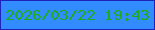 文字の大きさ：1、枠の色：1b23bb、背景の色：328cfe、文字の色：1cad1f 無料ブログパーツのブログ時計