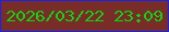文字の大きさ：4、枠の色：1b24e6、背景の色：782d29、文字の色：13d212 無料ブログパーツのブログ時計
