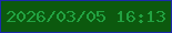 文字の大きさ：1、枠の色：1b29ac、背景の色：0c590e、文字の色：22a241 無料ブログパーツのブログ時計