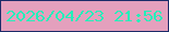 文字の大きさ：4、枠の色：1b2b69、背景の色：e4a0bd、文字の色：24eeba 無料ブログパーツのブログ時計