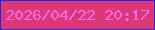文字の大きさ：1、枠の色：1b2de1、背景の色：de3776、文字の色：f86bf2 無料ブログパーツのブログ時計