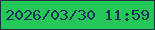 文字の大きさ：3、枠の色：1b3043、背景の色：26c759、文字の色：183259 無料ブログパーツのブログ時計