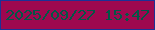 文字の大きさ：3、枠の色：1b3196、背景の色：9e084f、文字の色：035746 無料ブログパーツのブログ時計