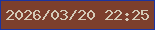 文字の大きさ：2、枠の色：1b34a1、背景の色：7c3f2d、文字の色：d4cab7 無料ブログパーツのブログ時計