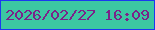 文字の大きさ：4、枠の色：1b38f0、背景の色：3cc7a2、文字の色：7b2289 無料ブログパーツのブログ時計