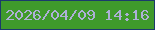 文字の大きさ：4、枠の色：1b3a6b、背景の色：3f9a2b、文字の色：adb0d7 無料ブログパーツのブログ時計