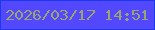 文字の大きさ：4、枠の色：1b3ae9、背景の色：5348fd、文字の色：99a56d 無料ブログパーツのブログ時計