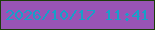 文字の大きさ：3、枠の色：1b3d08、背景の色：9854b5、文字の色：17a0c8 無料ブログパーツのブログ時計