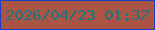 文字の大きさ：1、枠の色：1b3fc8、背景の色：aa5543、文字の色：1d7381 無料ブログパーツのブログ時計