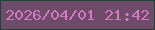 文字の大きさ：1、枠の色：1b4434、背景の色：6e4b68、文字の色：d17abf 無料ブログパーツのブログ時計