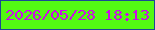 文字の大きさ：1、枠の色：1b4895、背景の色：53f913、文字の色：cc0ce8 無料ブログパーツのブログ時計