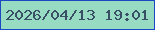 文字の大きさ：5、枠の色：1b49c3、背景の色：97dbc2、文字の色：384f65 無料ブログパーツのブログ時計