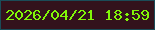 文字の大きさ：5、枠の色：1b4c58、背景の色：33121c、文字の色：81f608 無料ブログパーツのブログ時計
