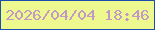 文字の大きさ：2、枠の色：1b4ead、背景の色：edf98e、文字の色：c298c5 無料ブログパーツのブログ時計