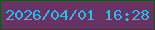 文字の大きさ：3、枠の色：1b4f25、背景の色：673363、文字の色：31b7ea 無料ブログパーツのブログ時計