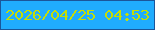文字の大きさ：5、枠の色：1b559a、背景の色：20acfe、文字の色：c3dd08 無料ブログパーツのブログ時計