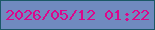文字の大きさ：2、枠の色：1b5866、背景の色：708abf、文字の色：db068b 無料ブログパーツのブログ時計
