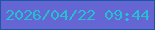 文字の大きさ：3、枠の色：1b58a4、背景の色：6565d4、文字の色：25bfd1 無料ブログパーツのブログ時計